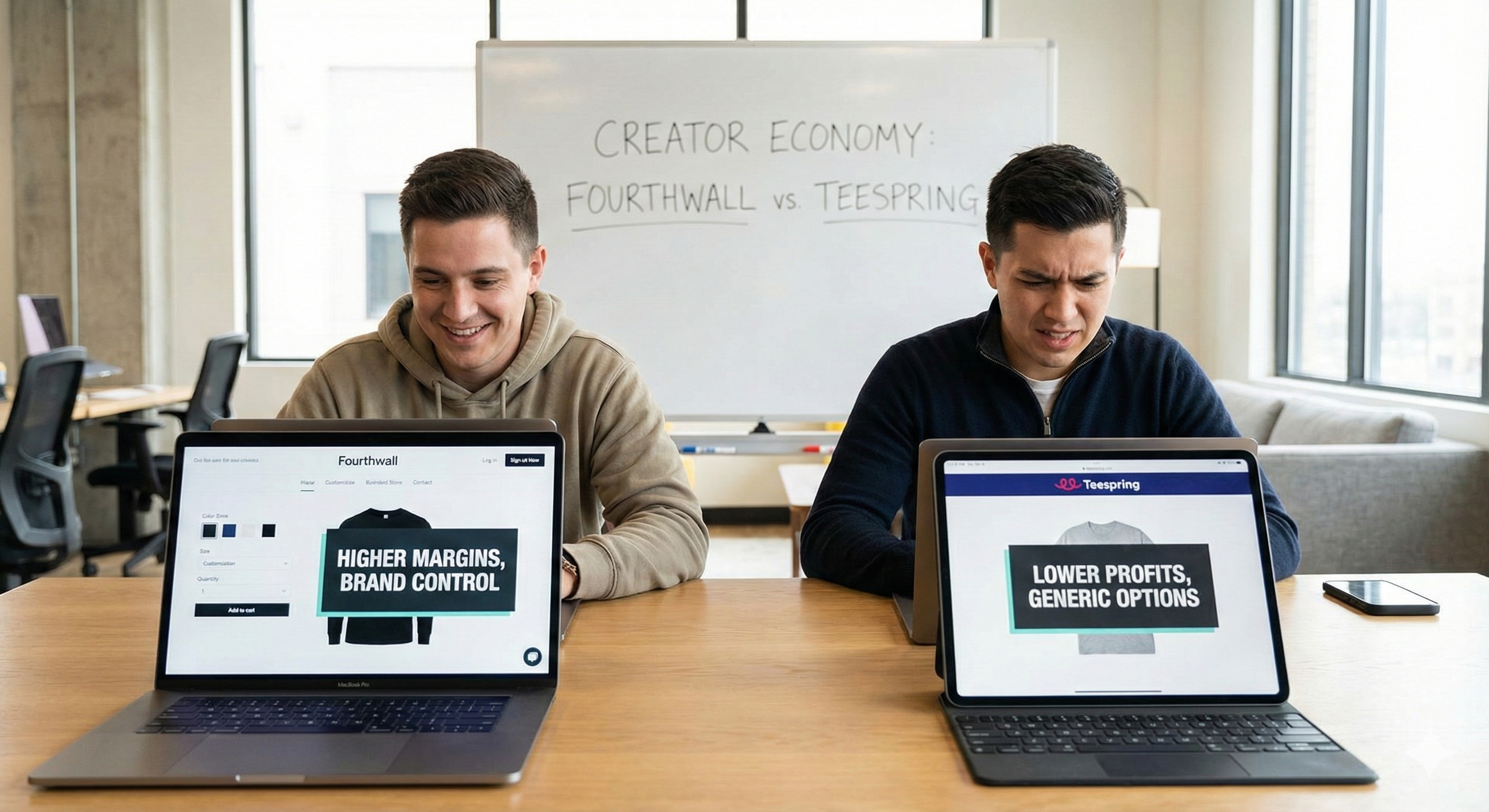 Teespring vs Fourthwall comparison